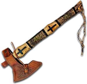 Thewizcrafts Custom Handmade High Carbon Steel Viking Tomahawk Industrial Grade Steel <b>Handle</b> 1.5kg Leather Sheath 3.8in Cutting - Product Image 5