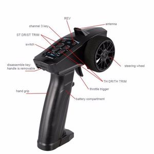 Transmisor y Receptor de Radio Control Remoto Digital de 3 Canales y 2.4GHz para Autos y Barcos RC - Product Image 3