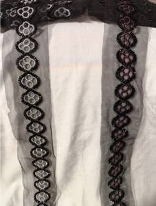Black Beads Work Burkha Lace Beaded Embroidered Decorative Trim for Abaya Hijab Dress Garments Sewing and Fashion Accessories - Product Image 3