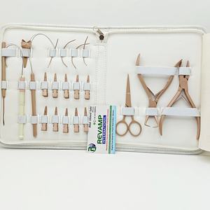 Kit d'outils pour extensions de cheveux, couleur beige, pinces en acier inoxydable, aiguille à crochet, ensemble de boucles pour extensions de cheveux à micro-anneaux et nano-anneaux - Product Image 6