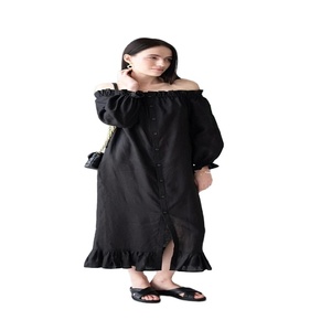 Vestido Midi negro elegante para mujer Monos y monos de verano - Product Image 1