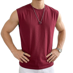 เสื้อยืดแขนกุดลำลองผู้ชายแบบสั่งทำพิเศษ ตัดเย็บแบบไหล่ยาว สไตล์สตรีทแวร์ เสื้อกล้ามโชว์กล้ามเนื้อ ขายส่งเสื้อกล้ามสำหรับผู้ชาย - Product Image 1