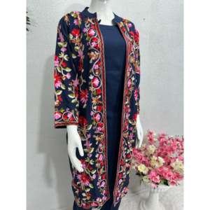 Conjunto de Traje de Diseñador 100% Algodón con Bordado Kashmirí - Product Image 5