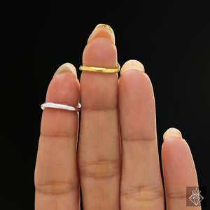 PRAO Anillos de moda de oro y plata antideslustre Anillos de uñas para mujer - Product Image 1