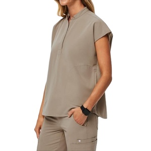 Stock Private Label <b>Plus</b> <b>Size</b> Womens Nurse <b>Scrub</b> Set Premium Rayon Worsted Fabric Needle Detection Seamless Hospital Uniform - Product Image 1