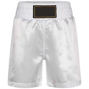Shorts de boxe professionnels rouges avec bandes blanches, respirants, en satin, pour l'entraînement - Product Image 2