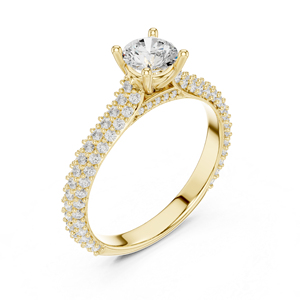 แหวนแต่งงานเพชรเม็ดเดี่ยวทรงกลมทองคำขาว 14K เพชรเพาะเลี้ยงสำหรับผู้หญิง เพชรเพาะเลี้ยงใหม่ - Product Image 5