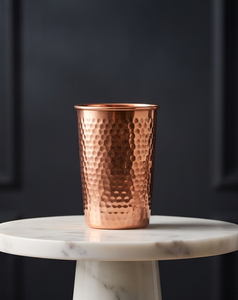 Gobelet en cuivre pur martelé, verre à boire ayurvédique traditionnel, tasse à eau en métal, articles de bar - Product Image 5