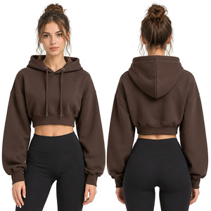 Sweat-shirts à capuche courts pour femmes, fabricant sur mesure, fournisseur en gros de sweats à capuche courts, vêtements à marque privée pour les États-Unis, le Royaume-Uni et l'Europe - Product Image 2