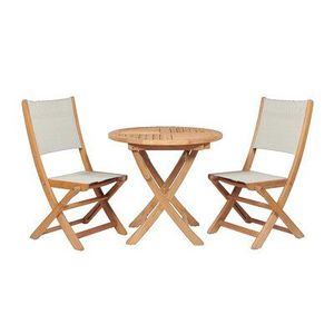 Exclusive <b>Space</b> <b>Saving</b> Round Folding Wooden Dining <b>Table</b> and Chairs Set for Elegant Balcony Balcony Living - Product Image 1
