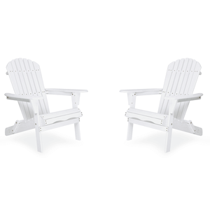 Set di 2 Sedie Adirondack in Legno di Cedro Massiccio, Sedia Pieghevole in Legno Intagliato per Giardino e Patio - Product Image 1