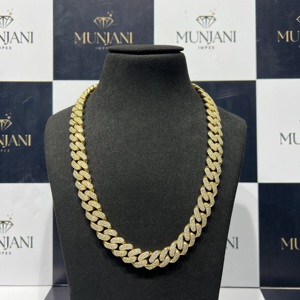 Cadena de Diamantes Cultivados en Laboratorio con Certificación IGI de Lujo, Chapada en Oro, Pasa el Test de Diamantes, Collares de Diamantes Personalizados, Estilo Hip Hop 925 - Product Image 3