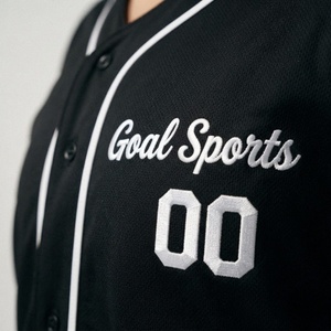 Maillot de baseball noir vierge grande taille à motif 3D imprimé par transfert thermique direct de haute qualité avec LOGO personnalisé pour l'été - Product Image 3