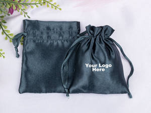 Bolsas de Regalo de Lujo en Color Gris Oscuro, Ligeras, de Satén, con Cordón, para Guardar Joyas, Collares, Anillos y Aretes - Product Image 3