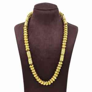 สร้อยคอแบบโฮโล่ชุบทองไมโคร 14K 18K 24K ขายส่ง, เครื่องประดับสร้อยคอผู้ชาย, สร้อยคอแฟชั่นดีไซน์ทันสมัยทำจากทองเหลือง - Product Image 2