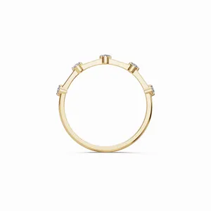 Bague Moderne de Luxe Empilable en Or Jaune 18K avec Diamant de Laboratoire, 5 Pièces Certifiées IGI pour l'Exportation en Gros depuis l'Inde - Product Image 4
