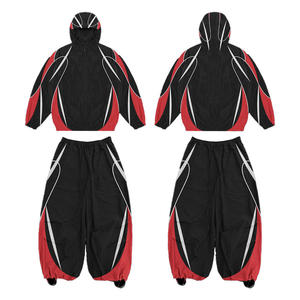 Techwear Tracksuit Men <b>Y2K</b> Streetwear Windbreaker Jacket and Wide Leg <b>Pants</b> Set 2 Piece Cyberpunk Gorpcore Clothing Oversized - Product Image 6
