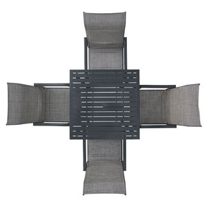 Set da Pranzo da Esterno in Ferro a 5 Pezzi per Tutte le Stagioni, Tavolo con Sedie Girevoli per Giardino e Bistrot - Product Image 1