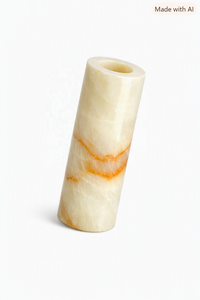 Natural Onyx Carved Minimalist Slim Cylinder <b>Candle</b> Holder Translucent Stone Wabi Sabi Eco-Friendly <b>Love</b> Wedding Ramadan Decor - Product Image 2
