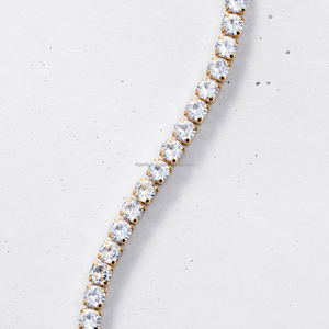 Cadena de Cuerda Personalizada de Lujo 1Fancy, Oro Blanco/Amarillo/Rosa de 14k, Plata, Moissanita de 4mm con Engaste de Bisel, 20 Pulgadas, Collar Certificado para Regalo - Product Image 4