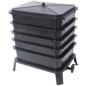 Kit de Compostaje de Gusanos de 50L y 5 Capas, Fácil de Instalar para Reciclaje de Desechos de Alimentos, Incluye Contenedor para Granja de Gusanos - Product Image 1