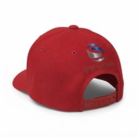 Casquette de baseball brodée à 5 panneaux entièrement personnalisable en coton rouge pour adultes, taille ajustable, idéale pour le sport et l'extérieur (vente en gros)