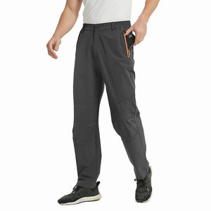 Men's <b>Black</b> Quick Dry <b>Cargo</b> Pants Elastic Waist Multiple Pockets Casual Outdoor Wear Straight Fit Polyester <b>Trousers</b> - Product Image 3