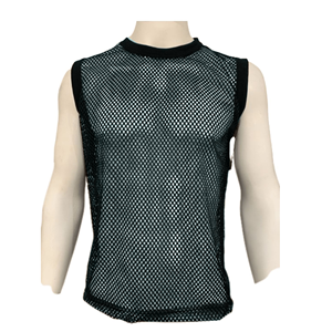 Débardeur sans manches en maille noire pour homme, col rond, respirant, en polyester uni, pour l'entraînement estival, coupe classique pour adulte - Product Image 3