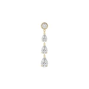 Pendientes de Diamantes Cultivados en Laboratorio con Forma de Pera de 2.66ct en Oro de 14K, Color DEF, Claridad VS VVS, Certificados por IGI, Regalo para Bodas, Fiestas y Aniversarios - Product Image 2