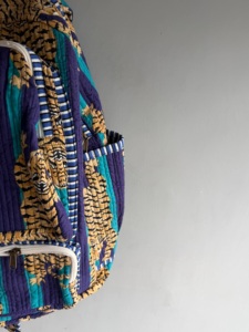 Sac fourre-tout carré en coton bohème vintage avec imprimé tigre, design à panneaux, fermeture éclair, usage quotidien, cadeau pour elle - Product Image 1