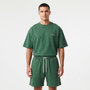 Hot Selling Summer Custom LOGO Plus Size Men's <b>T</b>-shirts Casual Sports <b>Track</b> Suit Biker Men Short Sets - Product Image 1