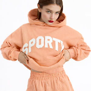 Ensemble sweat à capuche oversize uni et short au-dessus du genou pour femme, respirant, en Spandex/Polyester, tenue d'été assortie et écologique - Product Image 4
