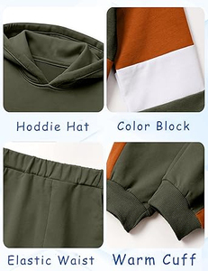 Ensemble de survêtement pour enfants : sweats à capuche et pantalons de pyjama, en molleton respirant pour l'hiver, pour garçons - Product Image 4