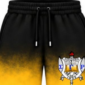กางเกงจ็อกเกอร์โอเวอร์ไซส์ลายไทไดสำหรับผู้หญิง Sigma Gamma Rho สีทองดำ พร้อมตัวอักษรกรีกแบบกำหนดเอง กางเกงวอร์มลำลองสำหรับเล่นกีฬา - Product Image 5