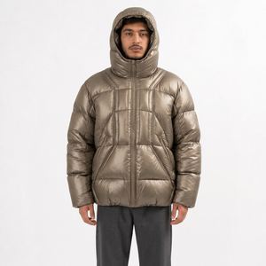 Chaqueta Acolchada con Capucha para Hombre, Personalizable por Delante, Cortavientos, Transpirable, con Forro Polar, Relleno de Poliéster de 220g, Abrigo Casual de Invierno, Corte Regular - Product Image 4