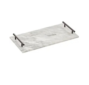 Tabla de cortar de mármol blanca para queso, bandeja de servir de piedra con cuchillo y asa para cocina, regalo de inauguración de casa - Product Image 2