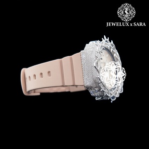 Reloj de Lujo con Esfera de Silicona Negra con Incrustaciones de Diamantes, Esfera con Incrustaciones de Diamantes con Movimiento Automático Premium a Buen Precio - Product Image 4
