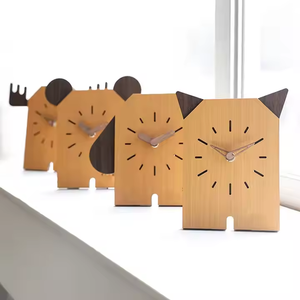 Modern Cute Wood Clock for Kids Room Decor Wholesale <b>Desktop</b> <b>Stand</b> Clocks Viet Nam's Hot Sale Souvenirs Gifts Price - Product Image 6