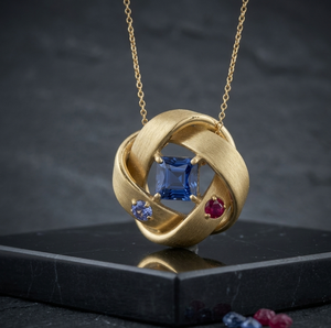 Collar Cuadrado Azul Hidro de 16 Pulgadas con Piedra de 8mm, 10 Gramos, Plata de Ley 925, Chapado en Oro de 18K, Joyería Elegante para Mujer - Product Image 4