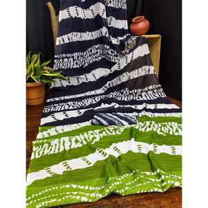 ATRACTIVE LINO SEDA ALGODÓN ESTAMPADO DIGITAL TRABAJO SAREE CON BLUSA SIN COSTAR MULTI - Product Image 1