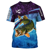 Neuestes Design Unisex Outdoor Angelhemd mit Rundhalsausschnitt, Leichtes Polyester-Performance-Gewand, UPF 50+, Atmungsaktiv mit Sublimationsdruck