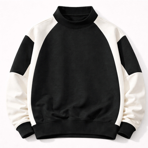 Men's Color Blocking 100% Cotton Half <b>Zip</b> <b>Hooded</b> Sweatshirt Regular Fit Winter Casual Green Black White Pullover - Product Image 5