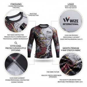 Meilleures ventes : Rashguard de natation pour homme à manches longues, respirant, imprimé, avec protection solaire, en Spandex/Polyester 120g, faible MOQ - Product Image 5