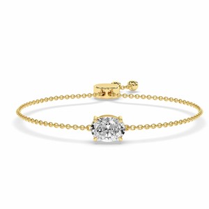 Classy And Trendy 18k <b>SOLID</b> <b>Gold</b> Diamond Oval Fashion Chain Bracelet Wedding Engagement Wear With IGI certification Bracelet - Product Image 3