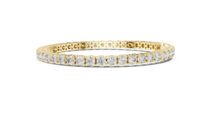 Bracelet tennis classique en or avec diamants de laboratoire, jonc à maillons, bijoux ronds brillants pour mariage, fête, cadeau - Product Image 2
