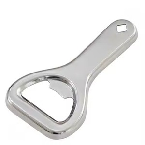 En promotion : Ouvre-bouteille manuel en acier inoxydable avec manche en bois, design géométrique vert et marron - Product Image 2