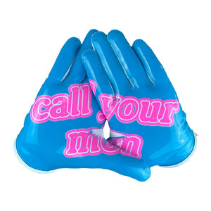 Guantes de Fútbol Americano Personalizados con Diseño de los Panthers, Guantes de Receptor con Impresión 'Call Your Mom', Nombre Personalizado, Super Agarre - Product Image 1