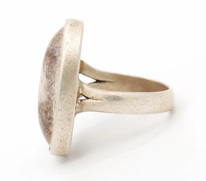 Bague en argent sterling massif 925 unique avec pierre précieuse howlite naturelle, bijou apaisant pierre de naissance pour mariages et fêtes, certifié IGI - Product Image 5
