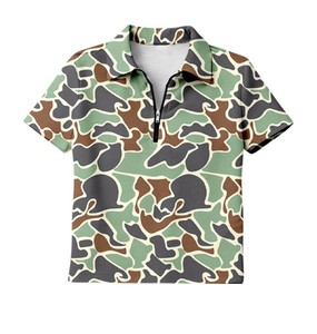 Hauts pour bébé garçon, chemises à manches courtes camouflage avec fermeture éclair pour enfants, vêtements d'été pour tout-petits - Product Image 4