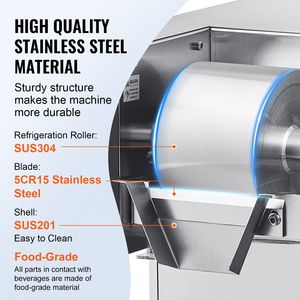 Macchina Professionale per Ghiaccio a Fiocchi in Acciaio Inox, Produzione 529.1 LBS/24H, Tritaghiaccio Elettrico con Capacità di Stoccaggio 5kg, Macchina per Coni di Neve - Product Image 5